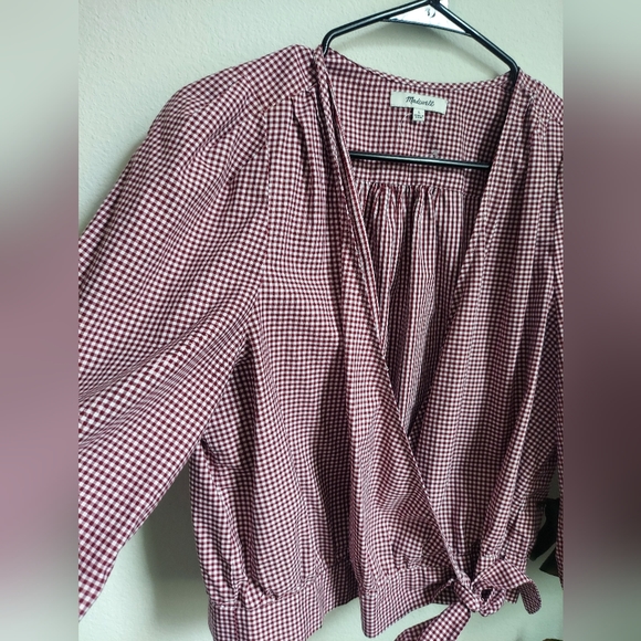 Madewell size L gingham blouse - Picture 3 of 10